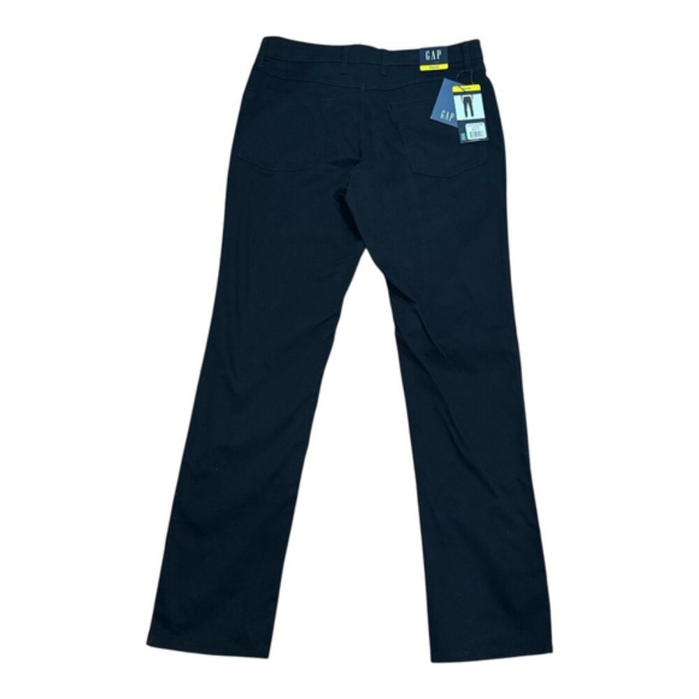 GAP Pants Mens 32x32 Black Straight Fit Stretch Casual Chino Cotton Blend New - Picture 6 of 7